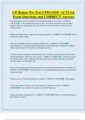 CP Beaker Pre Test UPDATED  ACTUAL  Exam Questions and CORRECT Answers