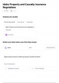 Idaho Property and Casualty Insurance Regulations LATEST VERSION 2025 ACTUAL EXAM TEST BANK 87  COMPLETE QUESTIONS AND CORRECT DETAILED and VERIFIED ANSWERS&period; ALREADY GRADED A&plus;