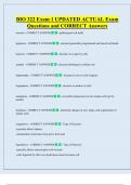 BIO 322 Exam 1 UPDATED ACTUAL Exam  Questions and CORRECT Answers