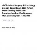 NBCE&colon; Minor Surgery & Proctology Oregon Board Exam 2025 Actual exam &lpar;Testing Real Exam Questions&rpar;and verified Answers &lpar; 100&percnt; accurate&rpar; GET IT RIGHT&excl;&excl;