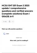 NCSU ENT 201 Exam 2 2025 update &vert; comprehensive questions and verified answers &lpar;complete solutions&rpar; Exam &vert; GRADE A&plus;&excl;&excl;