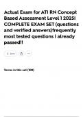 Actual Exam for ATI RN Concept Based Assessment Level 1 2025&vert; COMPLETE EXAM SET &lpar;questions and verified answers&rpar;frequently most tested questions &vert; already passed&excl;&excl;