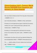  Clinical Anatomy Unit 3 &ndash; Thoracic Wall & Pleurae &ndash; Academic Year 2025&sol;2026 &ndash; Complete Exam Questions and Answers