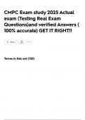 CMPC Exam study 2025 Actual exam &lpar;Testing Real Exam Questions&rpar;and verified Answers &lpar; 100&percnt; accurate&rpar; GET IT RIGHT&excl;&excl;