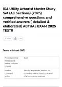 ISA Utility Arborist Master Study Set &lpar;All Sections&rpar; &lpar;2025&rpar; comprehensive questions and verified answers &lpar; detailed & elaborated&rpar; ACTUAL EXAM 2025 TEST&excl;&excl;