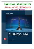 Solution Manual for Business Law with UCC Applications 16th Edition By Paul Sukys isbn-9781264217939