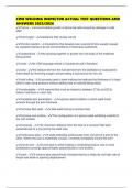 CWB WELDING INSPECTOR ACTUAL TEST QUESTIONS AND ANSWERS 2025&sol;2026