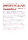 Psychiatric Mental Health Nurse Practitioner  Review Exam 2025 PMHNP Exam Psychiatric  Mental Health Nurse Practitioner Actual  Exam Latest Update 2025 Questions and  Correct Answers Rated A+ 