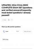 UPDATED&semi; NHA CCMA 2025&vert; COMPLETE EXAM SET &lpar;questions and verified answers&rpar;frequently most tested questions &vert; already passed&excl;&excl;