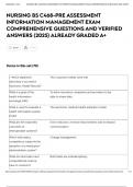 NURSING BS C468-PRE ASSESSMENT INFORMATION MANAGEMENT EXAM COMPREHENSIVE QUESTIONS AND VERIFIED ANSWERS &lpar;2025&rpar; ALREADY GRADED A&plus;