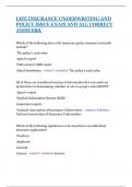 LIFE INSURANCE UNDERWRITING AND POLICY ISSUE EXAM AND ALL CORRECT ANSWERS&period;
