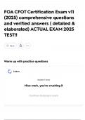FOA CFOT Certification Exam v11 &lpar;2025&rpar; comprehensive questions and verified answers &lpar; detailed & elaborated&rpar; ACTUAL EXAM 2025 TEST&excl;&excl;