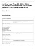 Sociology in our Times 12th Edition EXAM COMPREHENSIVE QUESTIONS AND VERIFIED ANSWERS &lpar;2025&rpar; ALREADY GRADED A&plus;