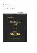 Test Bank For Business Law&colon; Text and Cases 16th Edition by Kenneth Clarkson&period;  All Chapters &lpar;2025&rpar; 