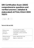 GRI Certification Exam &lpar;2025&rpar; comprehensive questions and verified answers &lpar; detailed & elaborated&rpar; ACTUAL EXAM 2025 TEST&excl;&excl;
