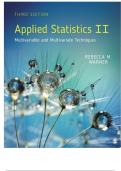 Test Bank for Applied Statistics II Basic Bivariate Techniques 3rd Edition by Rebecca Warner&comma; all chapters covered&sol;&sol;&sol;newest edition 