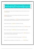 Millwright Level 1 Final Exams Certification Questions and Verified Answers 2025-2026