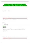 Exam NCLEX-PN National Council Licensure Examination &lpar;NCLEX-PN&rpar; questions and answers