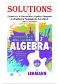 Elementary & Intermediate Algebra&colon; Functions and Authentic Applications &ndash; 3rd Edition &ndash; Jay Lehmann &ndash; Instructor&rsquo;s Solutions Manual with Full Answer