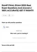 RAMP FINAL EXAM 2025 Real Exam Questions And Answers &lpar; 100&percnt; ACCURATE&rpar; GET IT RIGHT&excl;&excl;