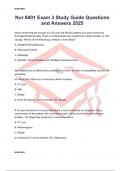 Nur 6001 Exam 3 Study Guide Questions and Answers 2025
