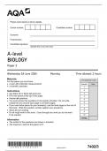 AQA Alevel Biology Paper 3 2025