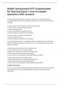 Health Assessment ATI Fundamentals for Nursing Exam 1 end of chapter questions with answers&period;