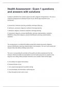 Health Assessment - Exam 1 questions and answers with solutions 
