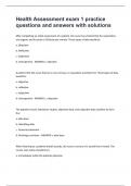 Health Assessment exam 1 practice questions and answers with solutions&period;