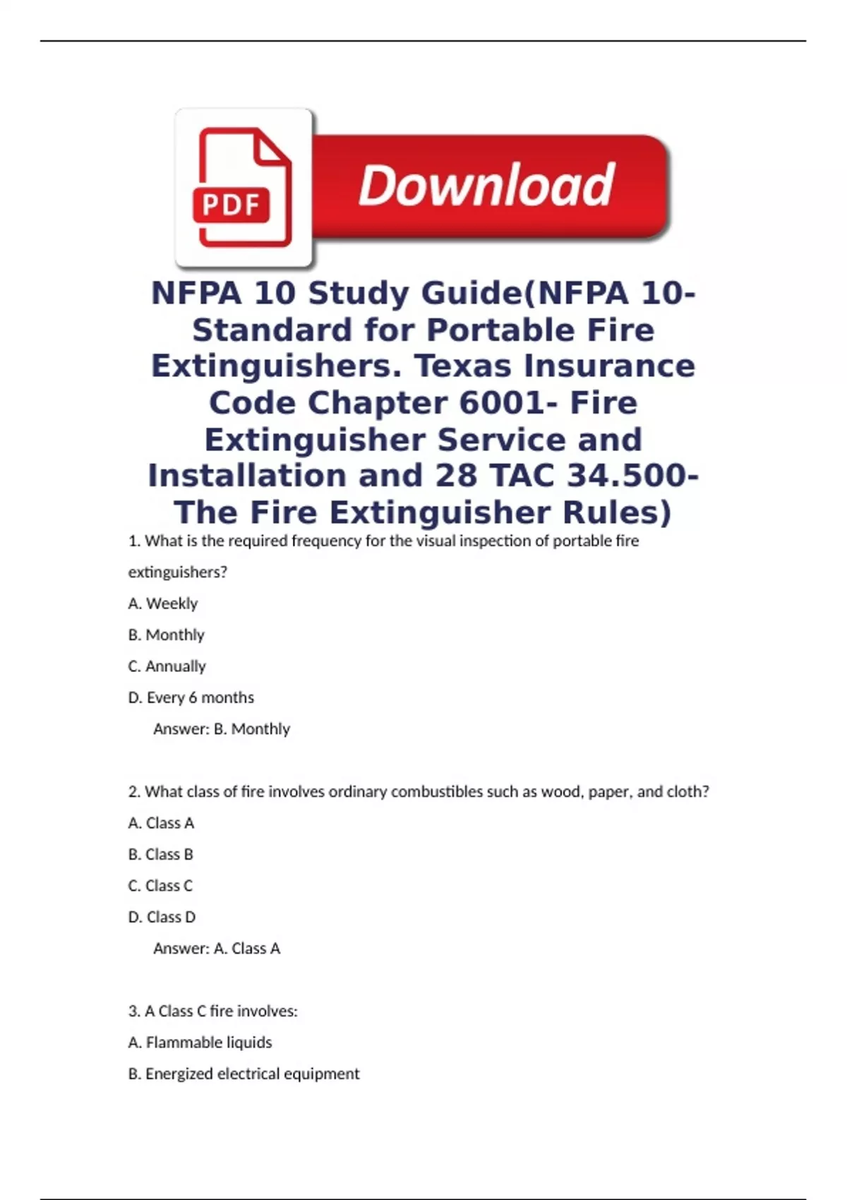 Nfpa 10.pdf NFPA 10 Study Guide(NFPA 10- Standard for Portable Fire Extinguishers ...