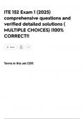 ITE 152 Exam 1 &lpar;2025&rpar; comprehensive questions and verified detailed solutions &lpar; MULTIPLE CHOICES&rpar; &vert;100&percnt; CORRECT&excl;&excl;