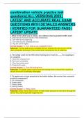 combination vehicle practice test  questions &vert; ALL VERSIONS 2025 &vert;  LATEST AND ACCURATE REAL EXAM  QUESTIONS WITH DETAILED ANSWERS  &vert; VERIFIED FOR GUARANTEED PASS &vert; LATEST UPDATE 