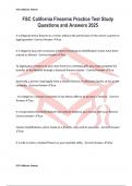 FSC California Firearms Practice Test Study Questions and Answers 2025