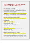 WGU785 Biochemistry Final Exam Questions  And Answers Verified 100&percnt; Correct