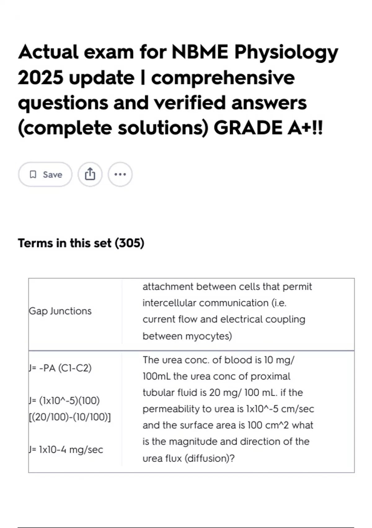 Actual exam for NBME Physiology 2025 update | comprehensive questions ...