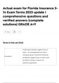 Actual exam for Florida Insurance 2-14 Exam Terms 2025 update&vert;comprehensive questions and verified answers &lpar;complete solutions&rpar; GRADE A&plus;&excl;&excl;