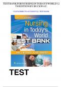 Test Bank For Nursing in Today's World Trends&comma; Issues&comma; and Management 12th Edition by Amy J&period; Buckway&comma; Holli Sowerby