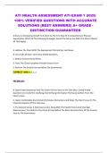 ATI HEALTH ASSESSMENT ATI EXAM 1 2025&vert; 100&percnt; VERIFIED QUESTIONS WITH ACCURATE SOLUTIONS &lpar;BEST ANSWERS&rpar; A&plus; GRADE - DISTINCTION GUARANTEED