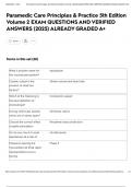 Paramedic Care Principles & Practice 5th Edition Volume 2 EXAM QUESTIONS AND VERIFIED ANSWERS &lpar;2025&rpar; ALREADY GRADED A&plus;
