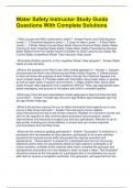 Water Safety Instructor Study Guide Questions With Complete Solutions