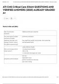 ATI CMS Critical Care EXAM QUESTIONS AND VERIFIED ANSWERS &lpar;2025&rpar; ALREADY GRADED A&plus;