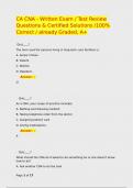 CA CNA - Written Exam &sol; Test Review Questions & Certified Solutions &sol;100&percnt; Correct &sol; already Graded&comma; A&plus;