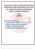 NSG 6435 FINAL EXAM STUDY GUIDE QUESTIONS AND SOLUTIONS 2022-2025 ALL QUESTIONS WITH RATIONALES LATEST UPDATED VERSION 