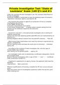 Private Investigator Test "State of Louisiana" Exam &vert;149 Q&rsquo;s and A&rsquo;s