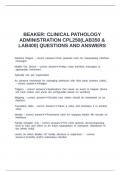 BEAKER&colon; CLINICAL PATHOLOGY ADMINISTRATION CPL250&lpar;LAB350 & LAB400&rpar; QUESTIONS AND ANSWERS