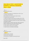 CNA SKILLS TEST / QUESTIONS & EXPERTLY VERIFIED ANSWERS, 2025 / 2026.