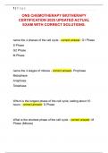 ONS CHEMOTHERAPY BIOTHERAPY  CERTIFICATION 2025 UPDATED ACTUAL  EXAM WITH CORRECT SOLUTIONS&period; 