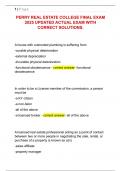 PERRY REAL ESTATE COLLEGE FINAL EXAM  2025 UPDATED ACTUAL EXAM WITH  CORRECT SOLUTIONS&period; 
