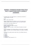NUR351&colon; EVIDENCE-BASED PRACTICE TEST 2 QUESTIONS WITH CORRECT ANSWERS