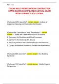 TEXAS MOLD REMEDIATION CONTRACTOR  STATE EXAM 2025 UPDATED ACTUAL EXAM  WITH CORRECT SOLUTIONS&period; 